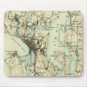 ヴィンテージシアトルの地図 マウスパッド