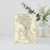 ヴィンテージシアトルの地図（1914年） ポストカード (スタンド正面)