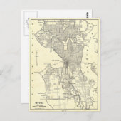 ヴィンテージシアトルの地図（1914年） ポストカード (正面/裏面)