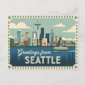 ヴィンテージシアトルはがき | シアトルからの挨拶 ポストカード (正面)