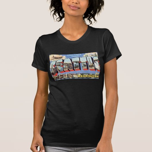 ヴィンテージシアトルはがき Tシャツ (正面)