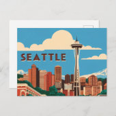 ヴィンテージシアトル:エメラルドCiへのレトロトリビュート ポストカード (正面/裏面)
