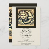 ヴィンテージシアルサン&ムーンスウィート16誕生日 招待状 (正面/裏面)