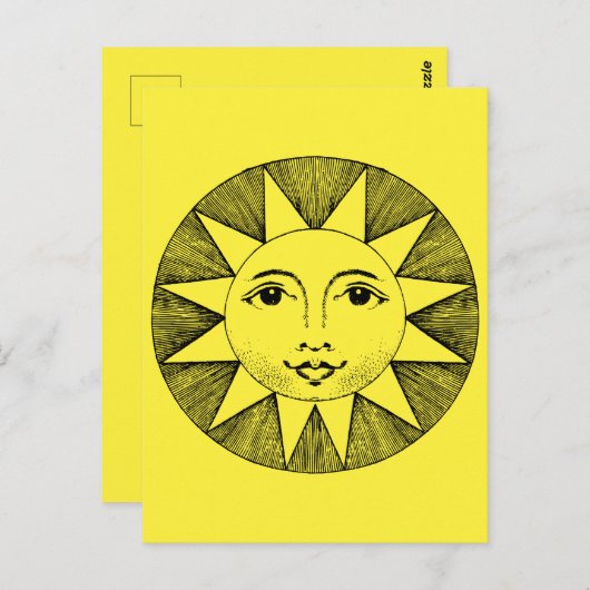 ヴィンテージシアルスマイルサンイラストレーション ポストカード (正面/裏面)