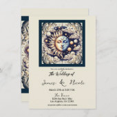 ヴィンテージシアルハーフサン&ムーンクリームベージュ 招待状 (正面/裏面)