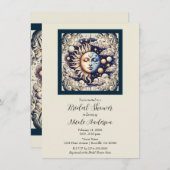 ヴィンテージシアルハーフサン&ムーンクリームベージュ 招待状 (正面/裏面)