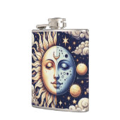 ヴィンテージシアルハーフサン&ムーンブルーイエロー フラスク (左)