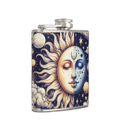 ヴィンテージシアルハーフサン&ムーンブルーイエロー フラスク (右)