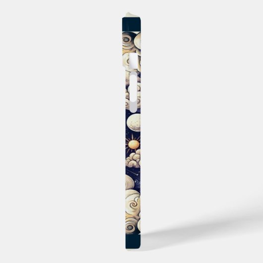 ヴィンテージシアルハーフサン&ムーンブルーイエロー Case-Mate iPhoneケース (裏面 / 左)