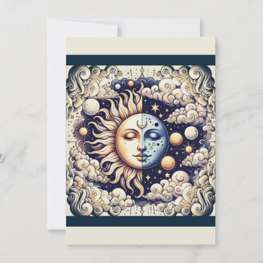 ヴィンテージシアルハーフサン&ムーンベイビーシャワー 招待状 (裏面)