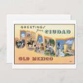 ヴィンテージシウダジュアレスオールドメキシコハガキ ポストカード (正面/裏面)