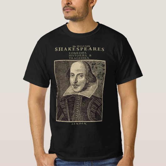 ヴィンテージシェイクスピア文学 – William Shakespea Tシャツ (正面)