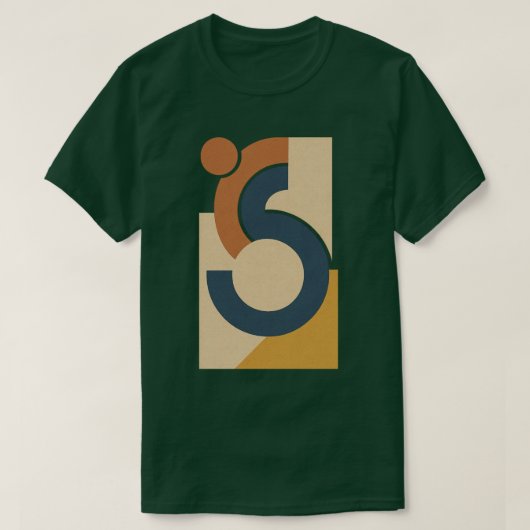 ヴィンテージシェイプのアートワーク男性の暗いTシャツ Tシャツ (デザイン正面)