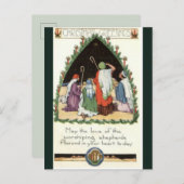 ヴィンテージシェパードがベツレヘムのクリスマスを見る ポストカード (正面/裏面)