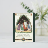 ヴィンテージシェパードがベツレヘムのクリスマスを見る ポストカード (スタンド正面)