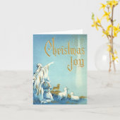 ヴィンテージシェパードクリスマスジョイカード カード (黄色い花)