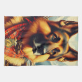 ヴィンテージシェパード絵画ズ キッチンタオル (横)