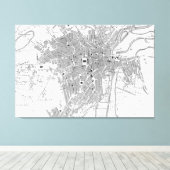 ヴィンテージシェフィールド・イングランドの地図（1823年） キャンバスプリント (インサイチュ (ウッドフロア))