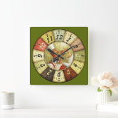 ヴィンテージシェフサイッピングコーヒー スクエア壁時計 (ホーム)