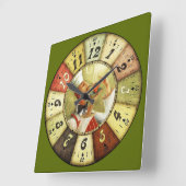 ヴィンテージシェフサイッピングコーヒー スクエア壁時計 (傾斜)