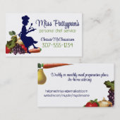 ヴィンテージシェフシルエットベーキング料理ビズカード 名刺 (正面/裏面)