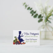 ヴィンテージシェフシルエットベーキング料理ビズカード 名刺 (スタンド正面)