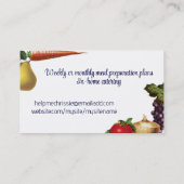 ヴィンテージシェフシルエットベーキング料理ビズカード 名刺 (裏面)