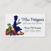 ヴィンテージシェフシルエットベーキング料理ビズカード 名刺 (正面)