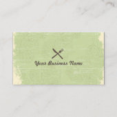 ヴィンテージシェフフローラルパターンケータリング 名刺 (正面)