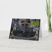 ヴィンテージシェブトラックラインスケッチカード