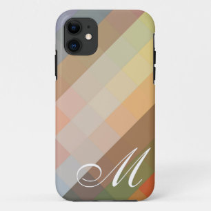 ヴィンテージシェブロンダイヤモンドパターンとモノグラム8 iPhone 11 ケース