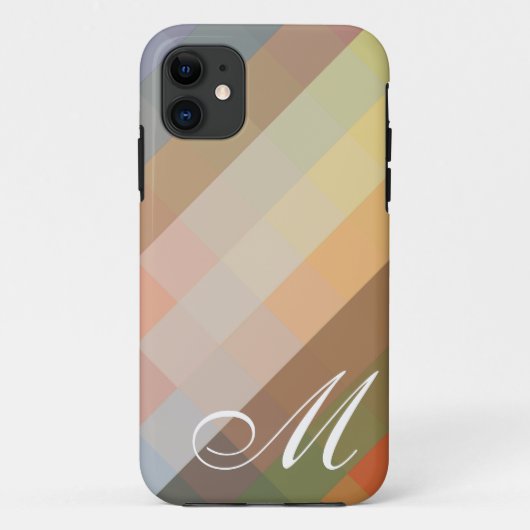 ヴィンテージシェブロンダイヤモンドパターンとモノグラム8 Case-Mate iPhoneケース (裏面)