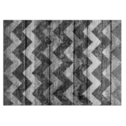 ヴィンテージシェブロン木材抽象芸術 カッティングボード (正面)