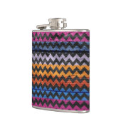 ヴィンテージシェブロン木材抽象芸術#5 フラスク (左)