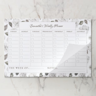 ヴィンテージシェリッシュフローラ週間プランナーカレンダー ペーパーパッド