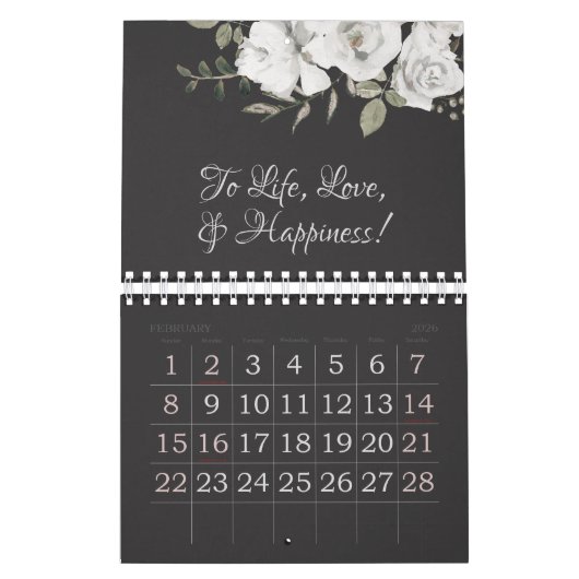 ヴィンテージシェリッシュホワイトフローラカスタムズ引用文 カレンダー (2月 2026)