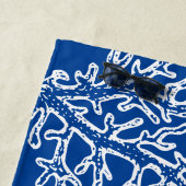 ヴィンテージシェルヒトデビーチハウス名ブルーホワイト ビーチタオル (インサイチュ)