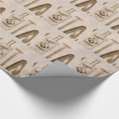 ヴィンテージシェービングカミソリ理容師ファーザーズデイ誕生日 ラッピングペーパー (角)