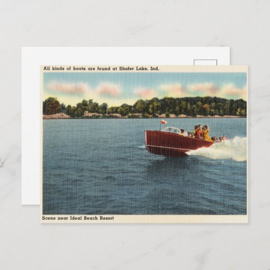 ヴィンテージシェーファーレイクインディアナ ポストカード