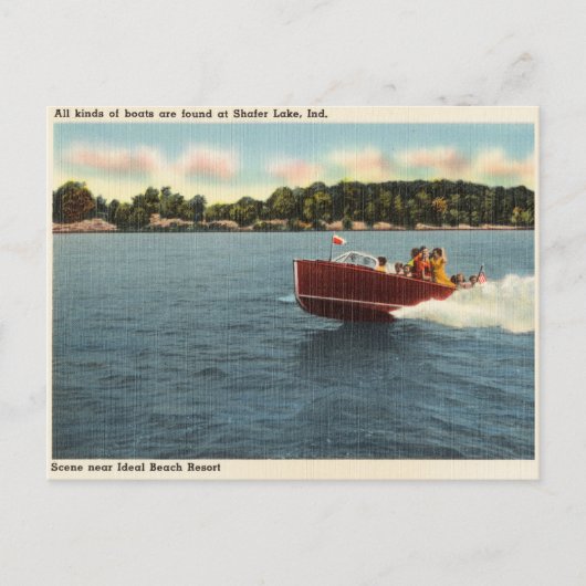 ヴィンテージシェーファーレイクインディアナ ポストカード (正面)