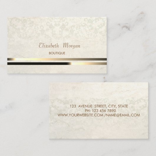 ヴィンテージシエレガントックストライプレース 名刺 (正面/裏面)