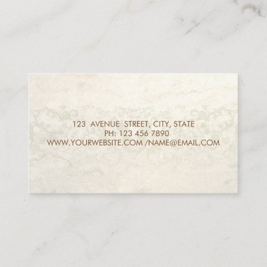 ヴィンテージシエレガントックストライプレース 名刺 (裏面)