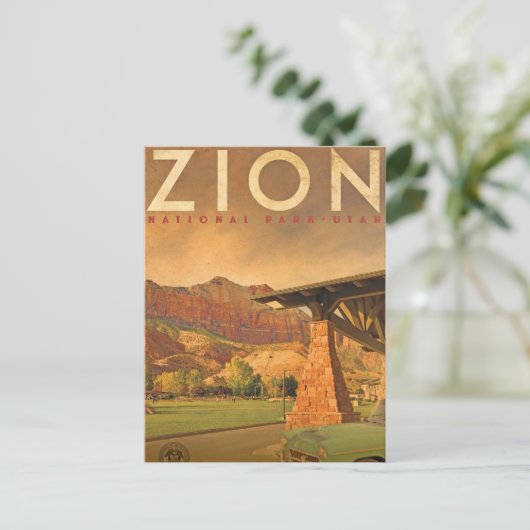 ヴィンテージシオン国立公園ユタ旅行はがき ポストカード (スタンド正面)