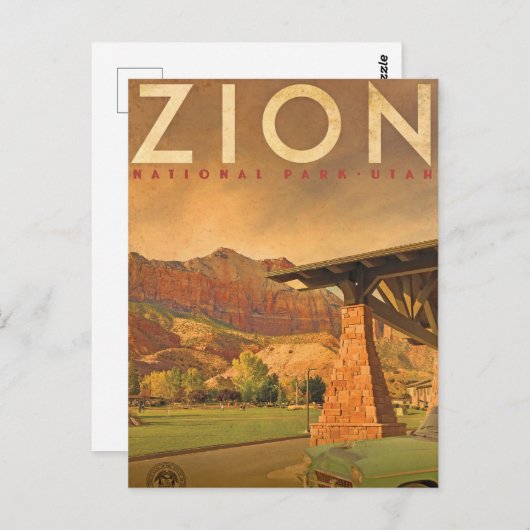 ヴィンテージシオン国立公園ユタ旅行はがき ポストカード (正面/裏面)