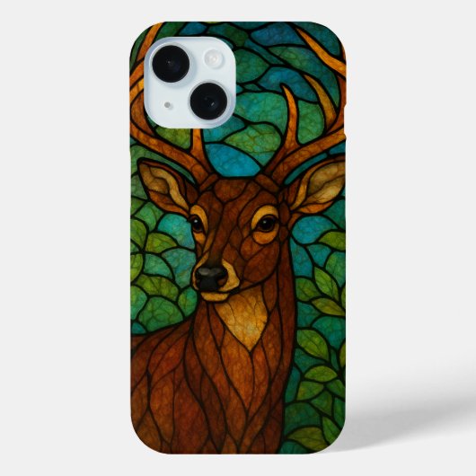 ヴィンテージシカのティファニー様式ステンドグラスデザイン Case-Mate iPhoneケース (裏面)