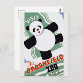 ヴィンテージシカゴかわいい訪問ブルックフィールド動物園 ポストカード (正面/裏面)