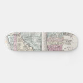 ヴィンテージシカゴとセントルイスの地図(1855年) スケートボード (横)