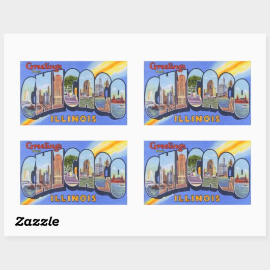 ヴィンテージシカゴイリノイのシール 長方形シール (シート)