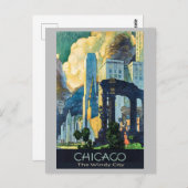ヴィンテージシカゴイリノイズウィンディシティ ポストカード (正面/裏面)