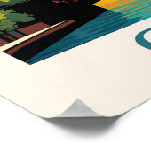 ヴィンテージシカゴイリノイズシティスカイラインレトロ旅行 ポスター (角)